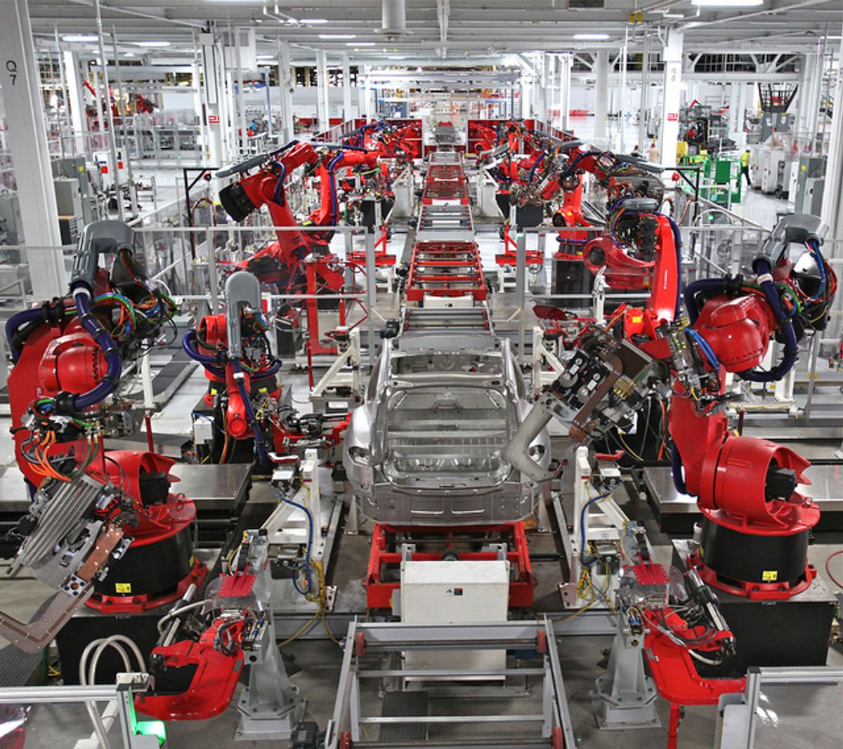  Tesla Motors Model S assembly line.     (Steve Jurvetson via Flickr)