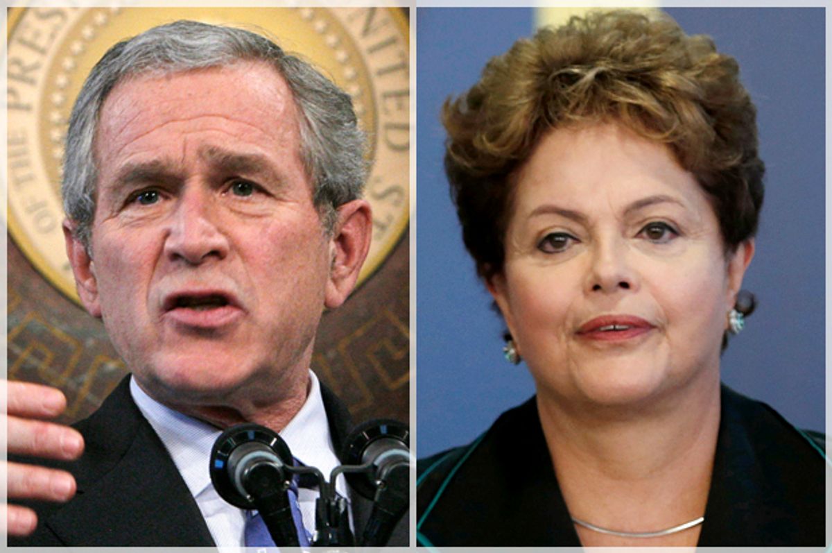 George W. Bush, Dilma Rousseff            (Reuters/Jim Young/Joedson Alves)