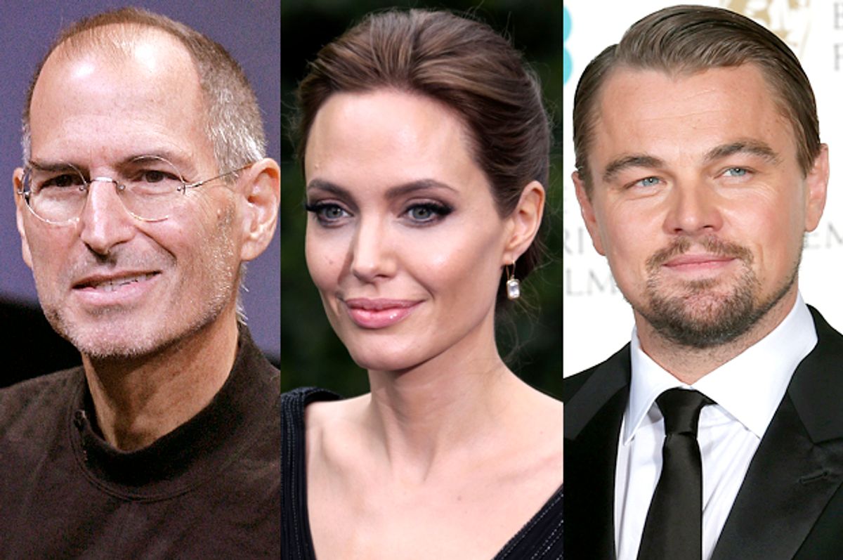 Steve Jobs, Angelina Jolie, Leonardo DiCaprio       (AP/Paul Sakuma/Joel Ryan/Reuters/Suzanne Plunkett)