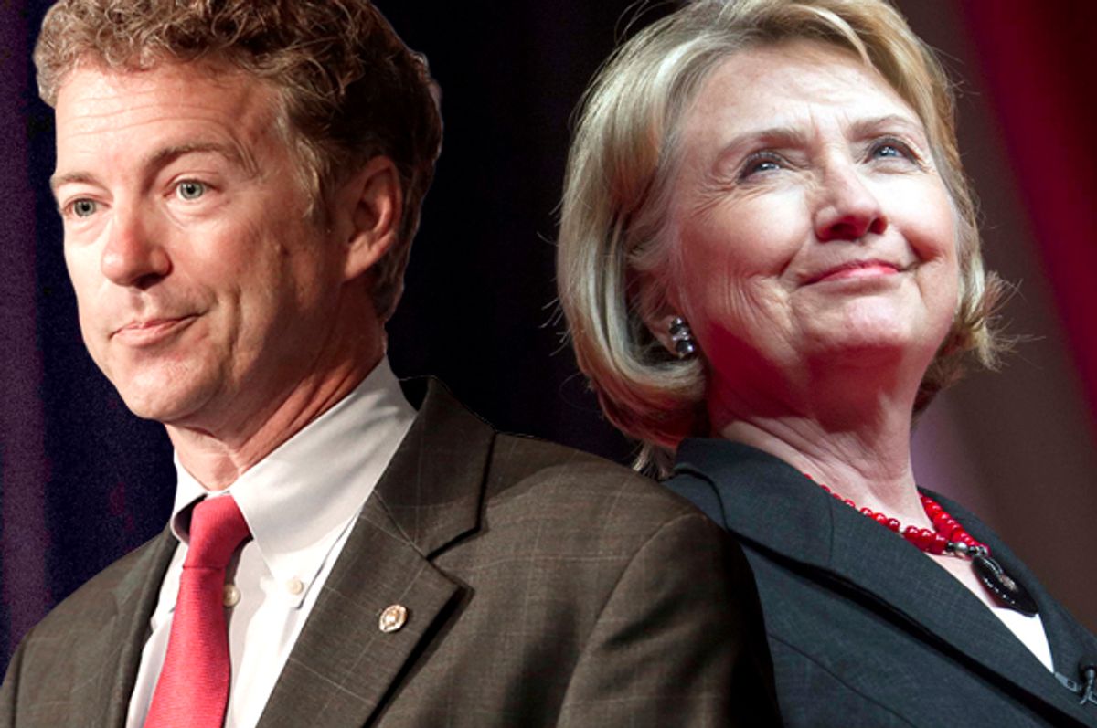 Rand Paul, Hillary Clinton    (AP/Reed Saxon/Cliff Owen/Photo montage by Salon)