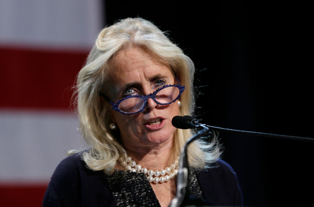 FILE - In this Nov. 4, 2014 file photo, Rep.-elect Debbie Dingell, D-Mich. speaks during an election night rally in Detroit. (AP Photo/Carlos Osorio, File) (AP Photo/Carlos Osorio, File)