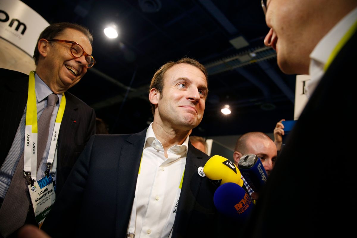 Emmanuel Macron defeats Le Pon in exciting standoff (AP Photo/John Locher)