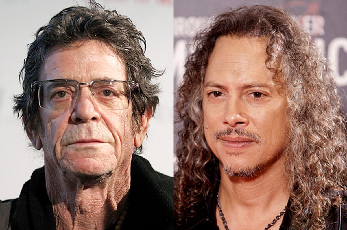 Lou Reed, Kirk Hammett       (Reuters/Jessica Rinaldi/AP/Abraham Caro Marin)