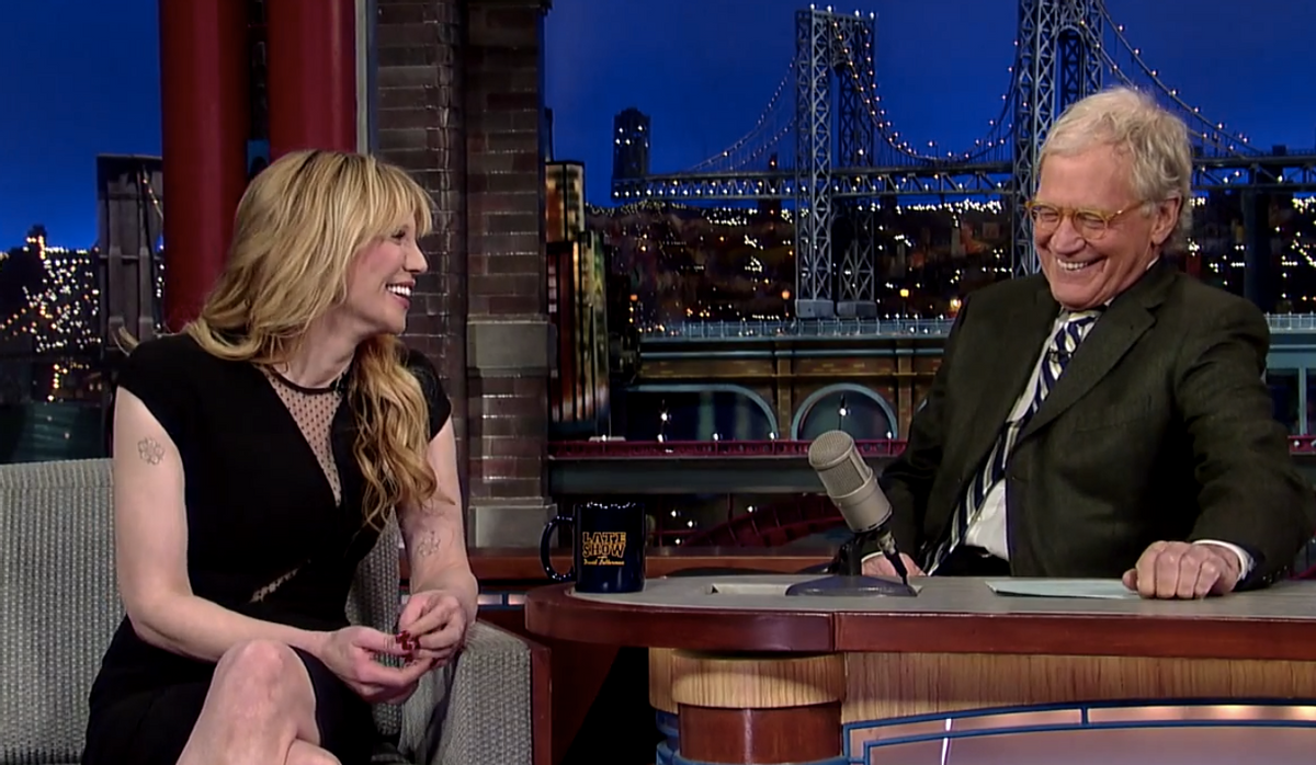  David Letterman and Courtney Love   (CBS)
