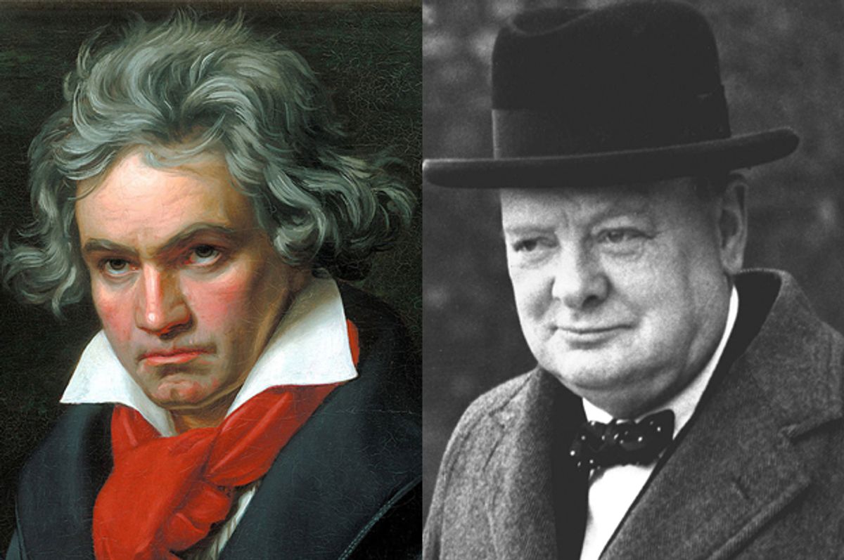 Ludwig van Beethoven, Winston Churchill      (Wikimedia/AP)