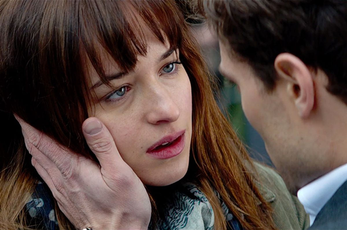 Dakota Johnson and Jamie Dornan in "Fifty Shades of Grey"                 (Universal Pictures)