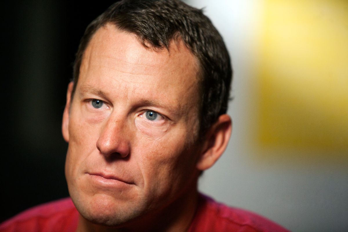 FILE - In this Feb. 15, 2011, file photo, Lance Armstrong pauses during an interview in Austin, Texas. Lance Armstrong has pleaded guilty to careless driving for hitting two parked cars with his SUV in Aspen.  The cyclist entered his plea by mail on Friday under a plea agreement with prosecutors, closing the case and avoiding a court appearance. Armstrong's girlfriend, Anna Hansen, originally told police she was behind the wheel in the Dec. 28 accident in icy conditions but later confessed that she lied to avoid media attention.  (AP Photo/Thao Nguyen, File) (AP)