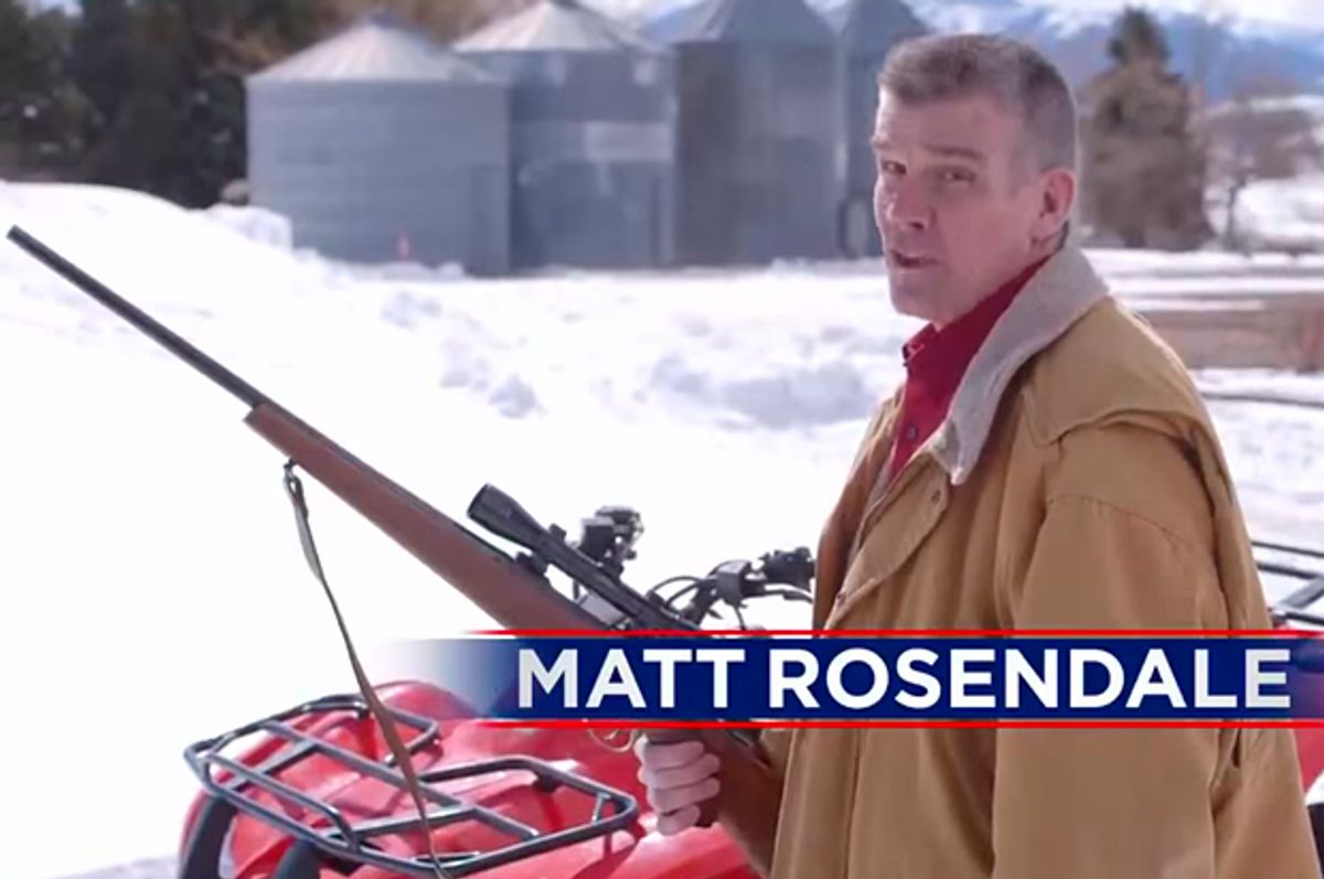 A still from Matt Rosendale's ad "Rifle Shot"     (YouTube/Matt Rosendale)