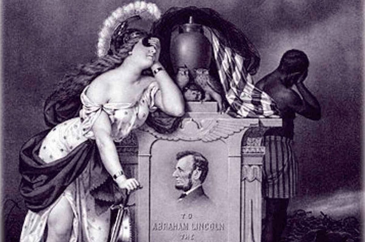 A detail from the cover of "Mourning Lincoln"     (Yale University Press)