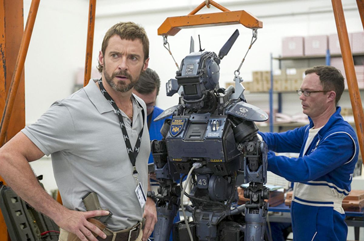 Hugh Jackman and Chappie in "Chappie"      (Columbia Pictures)