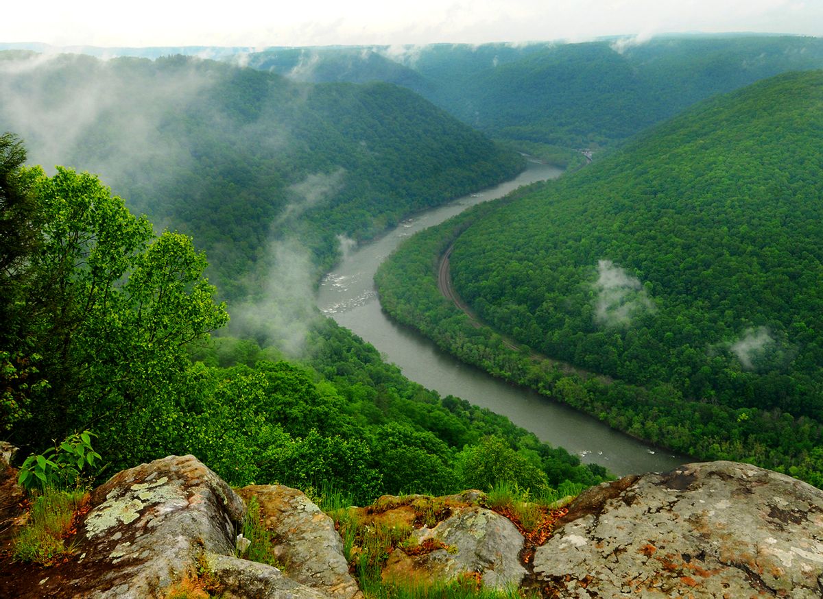FILE - This May 9, 2012, photo shows the Grandview State Park overlooking the New River Gorge National River in Grandview, W.Va. The state offers numerous trails for hiking and other spots with scenic views. (AP Photo/The Charleston Gazette, Kenny Kemp) (AP)