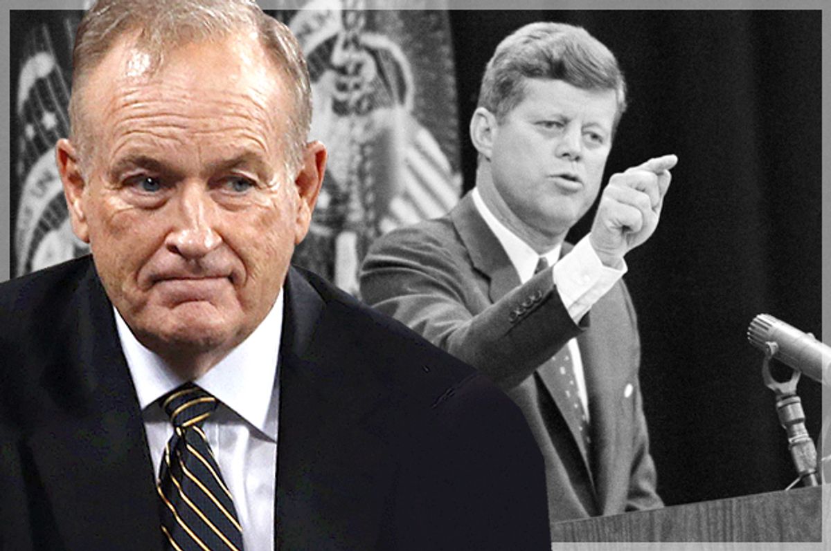 Bill O'Reilly, John F. Kennedy           (Reuters/Mike SegarAP/Photo montage by Salon)
