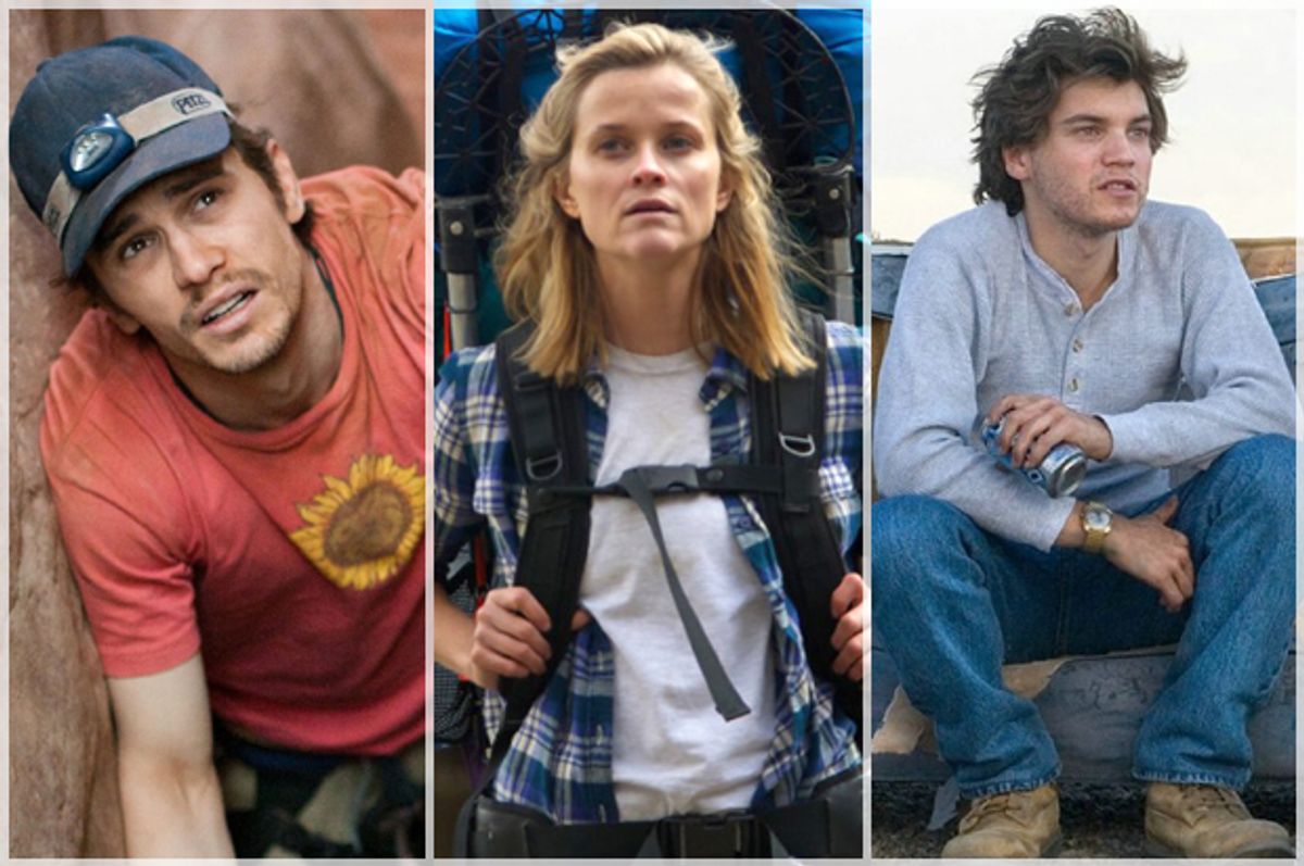 James Franco in "127 Hours,"  Reese Witherspoon in "Wild," Emile Hirsch in "Into the Wild"