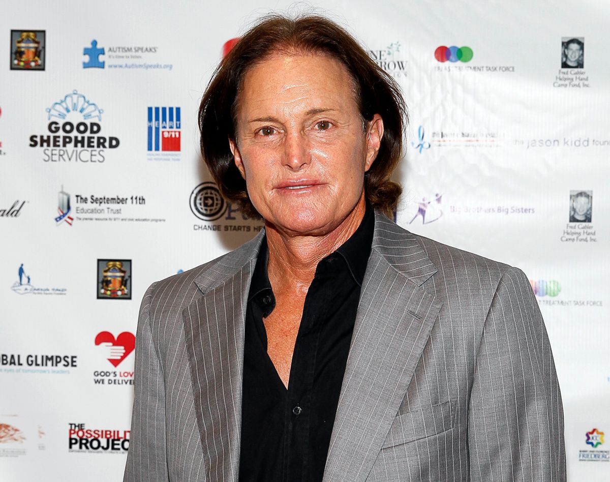 FILE - In this Sept. 11, 2013, file photo, former Olympic athlete Bruce Jenner arrives at the Annual Charity Day hosted by Cantor Fitzgerald and BGC Partners, in New York. ABC said it will air a two-part Keeping Up With the Kardashians on Sunday, May 10, 2015, and Monday, May 11, to broadcast intimate conversations and emotional moments Jenner shares with his family as they discuss his transition into life as a woman.  (Photo by Mark Von Holden/Invision/AP, File)   (Mark Von Holden/invision/ap)