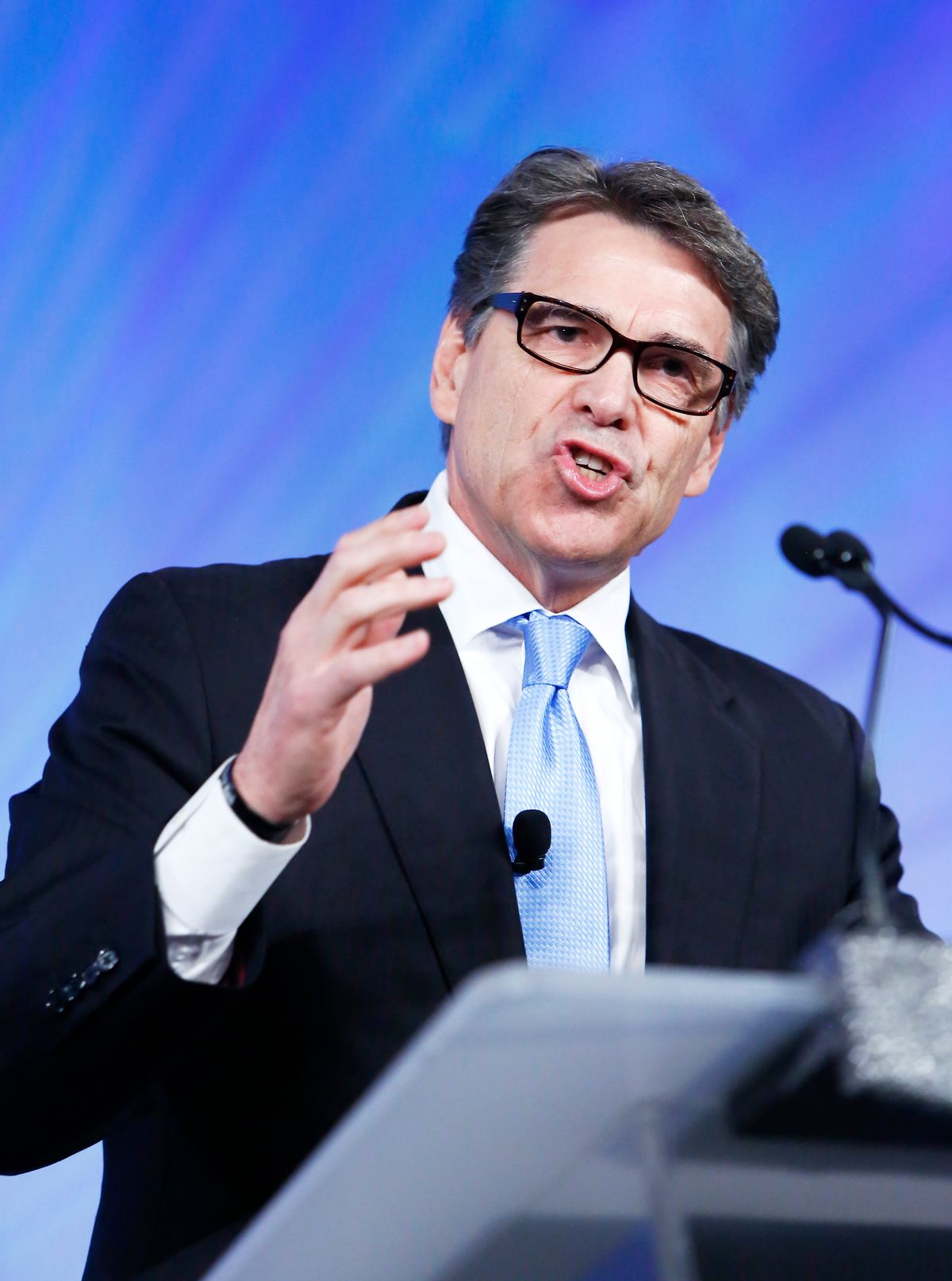 Former Texas Governor Rick Perry speaks at the Southern Republican Leadership Conference in Oklahoma City, on Thursday, May 21, 2015. (AP Photo/Alonzo Adams) (AP)