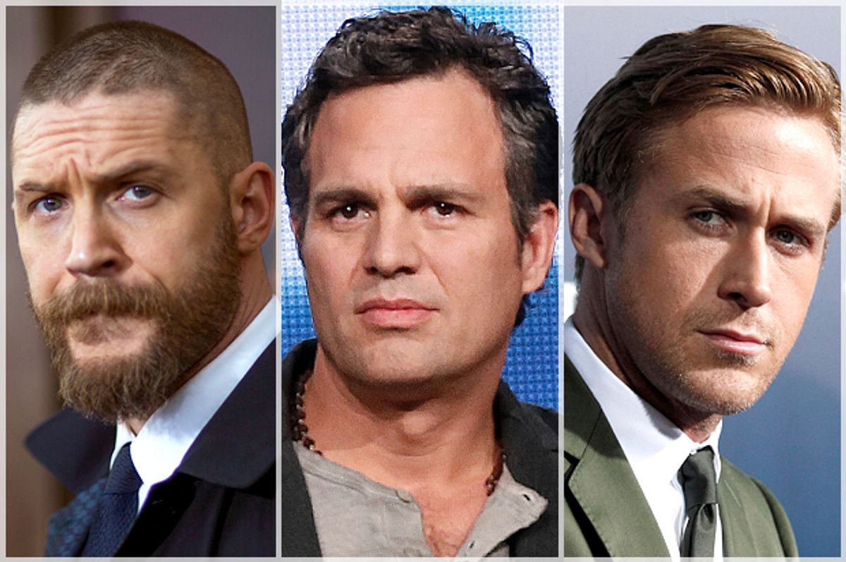 Tom Hardy, Mark Ruffalo, Ryan Gosling     (Reuters/Mario Anzuoni/Lucy Nicholson)