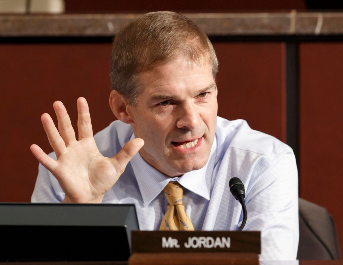 FILE - In this Sept. 17, 2014 file photo, Rep. Jim Jordan, R-Ohio speaks on Capitol Hill in Washington. The party that wins the impending Supreme Court decision on President Barack Obamas health care law could be the political loser. If the Republican-backed challenge to the laws subsidies for lower-earning Americans prevails, theyd have achieved a top goal of severely damaging Obamacare. (AP Photo/J. Scott Applewhite, File) (AP)