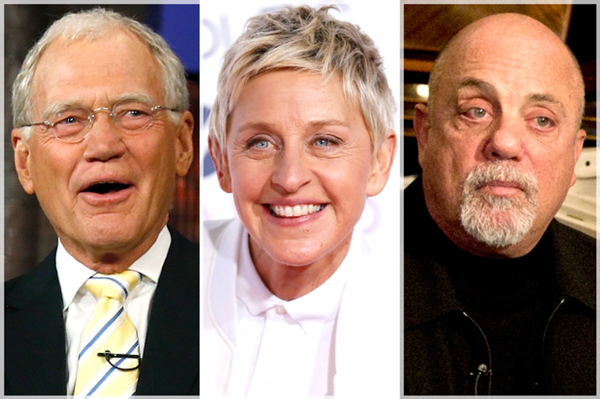 David Letterman, Ellen DeGeneres, Billy Joel     (AP/Reuters/Jonathan Ernst/Danny Moloshok/Charles Sykes)