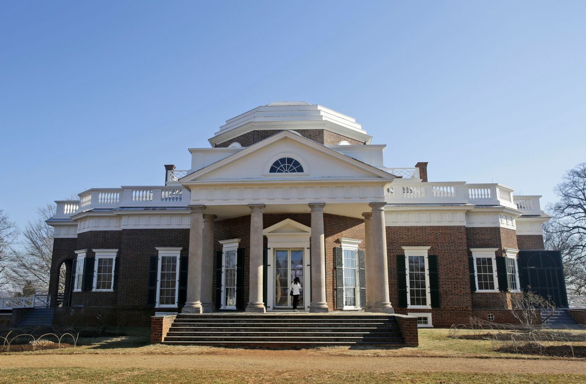 FILE - In this Feb. 7, 2014 file photo, Thomas Jefferson's Monticello home is seen in Charlottesville, Va. (AP Photo/Steve Helber, File) (AP)