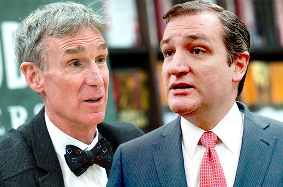 Bill Nye, Ted Cruz       (AP/Scott Roth/J. Scott Applewhite/Photo montage by Salon)