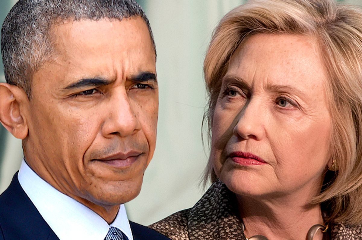 Barack Obama, Hillary Clinton              (AP/Seth Wenig/Jacquelyn Martin/Photo montage by Salon)