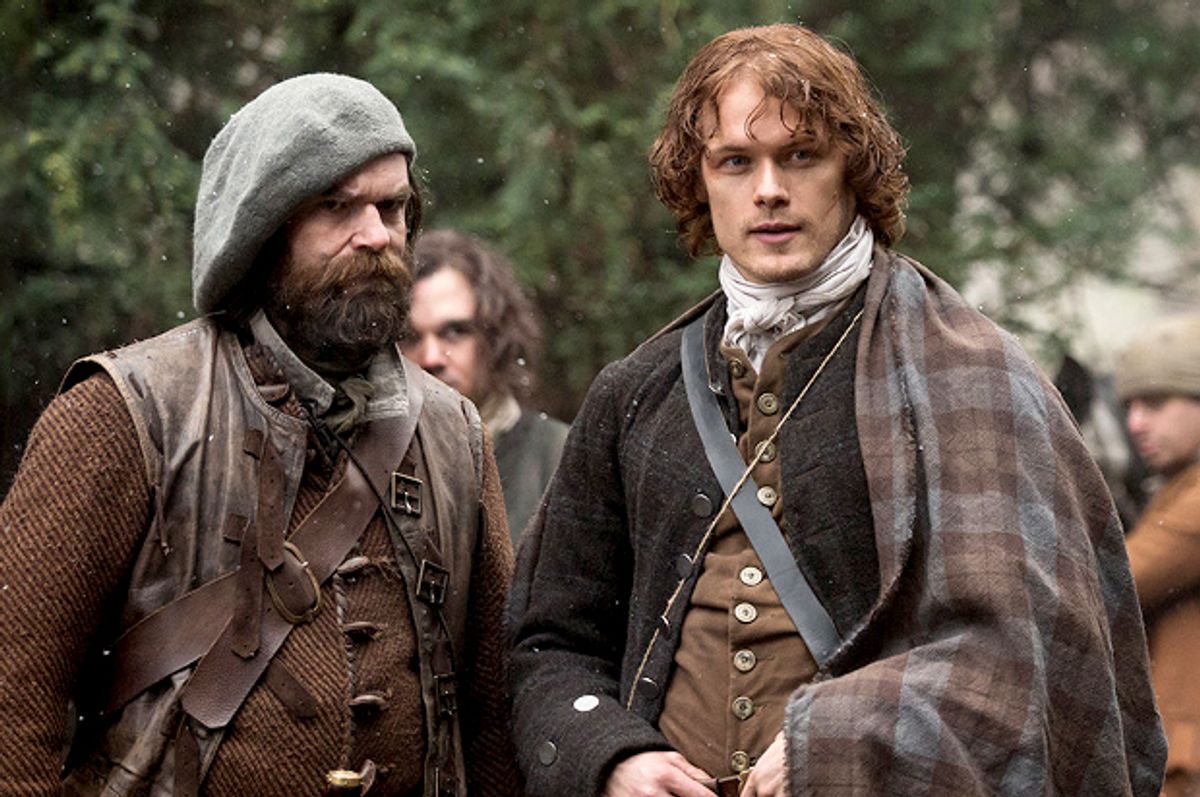 Duncan Lacroix and Sam Heughan in "Outlander"       (Starz/Ed Miller)