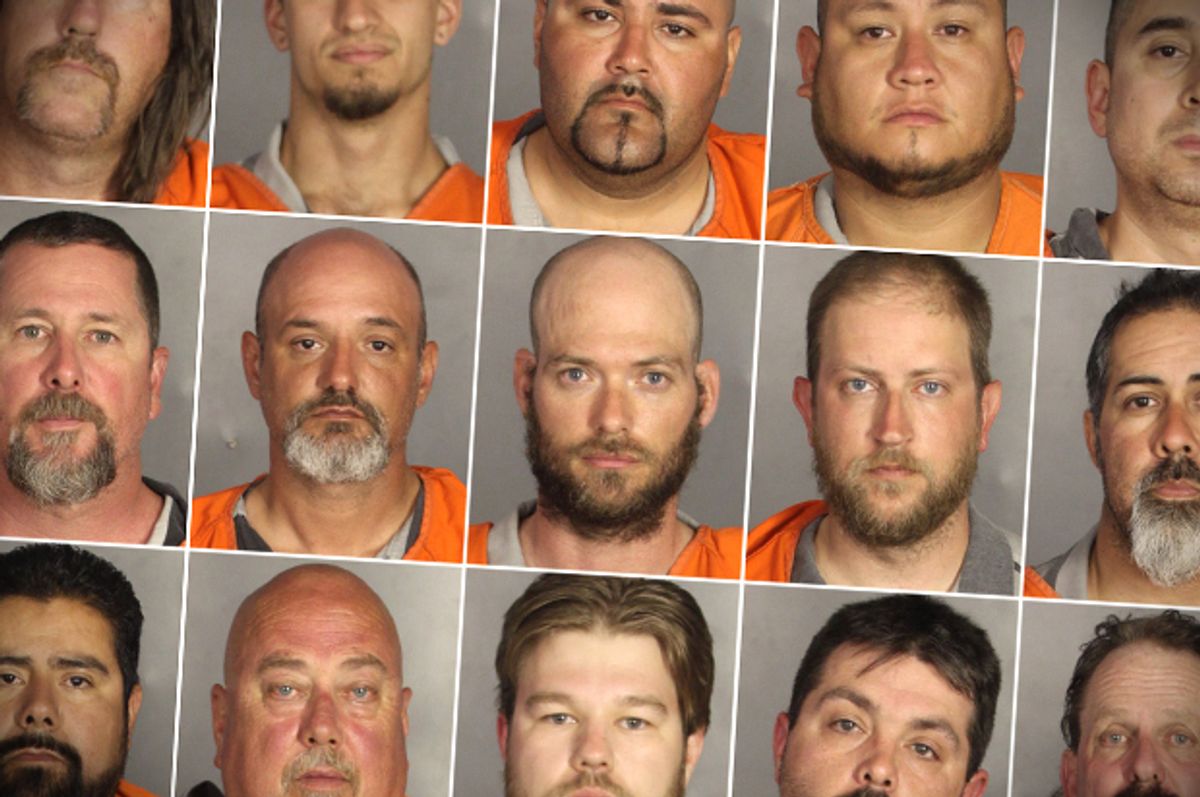 Booking photos of people arrested during the motorcycle gang related shooting at the Twin Peaks restaurant in Waco, Texas on May 17, 2015.      (AP/McLennan County Sheriff's Office)