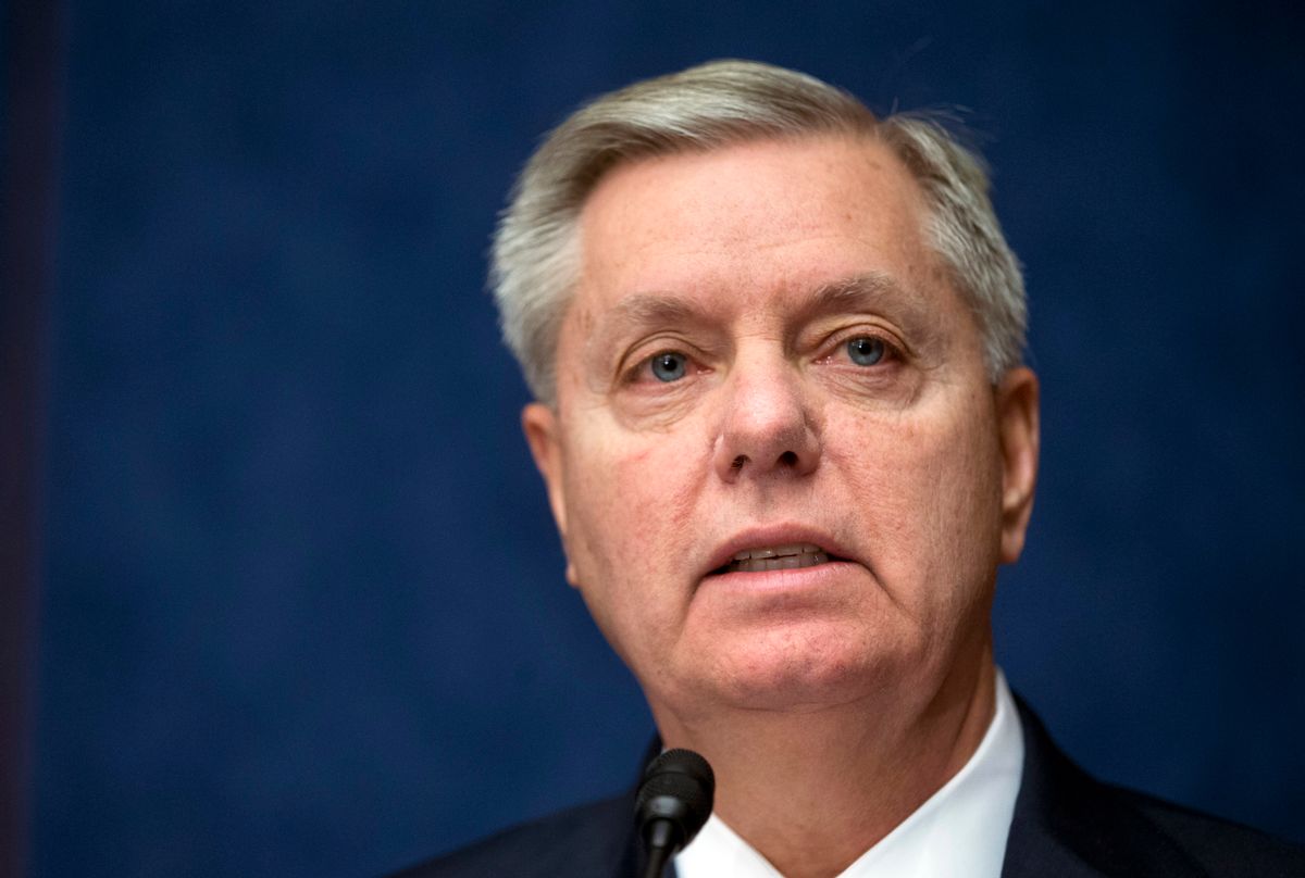 FILE - In this March 12, 2015 file photo, Sen. Lindsey Graham, R-S.C. speaks on Capitol Hill in Washington.  Lindsey Graham will launch his bid for president in the small South Carolina town where he grew up.  (AP Photo/Manuel Balce Ceneta, File)     (AP)