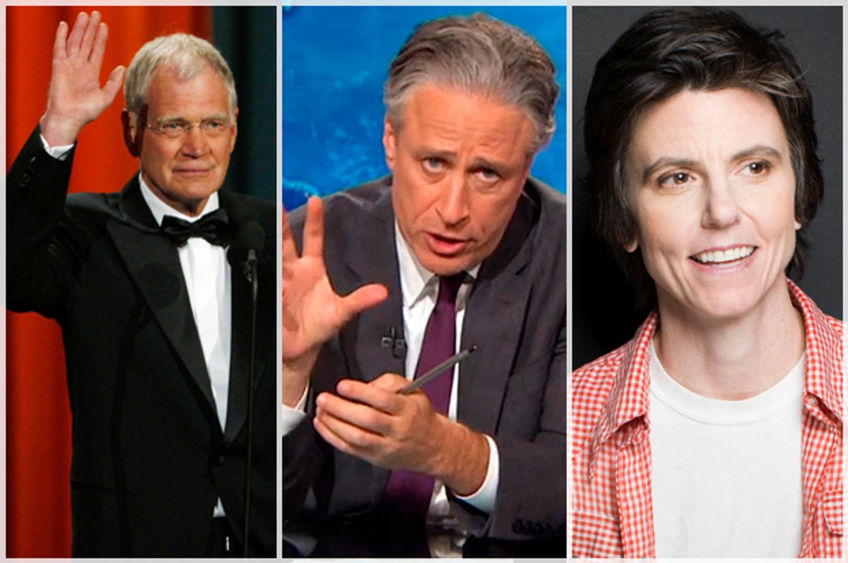 David Letterman, Jon Stewart, Tig Notaro      (Reuters/Jessica Rinaldi/Comedy Central/AP/Victoria Will)