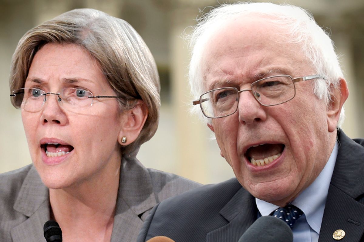 Elizabeth Warren, Bernie Sanders   (Reuters/AP/Jonathan Ernst/Susan Walsh/Photo montage by Salon)