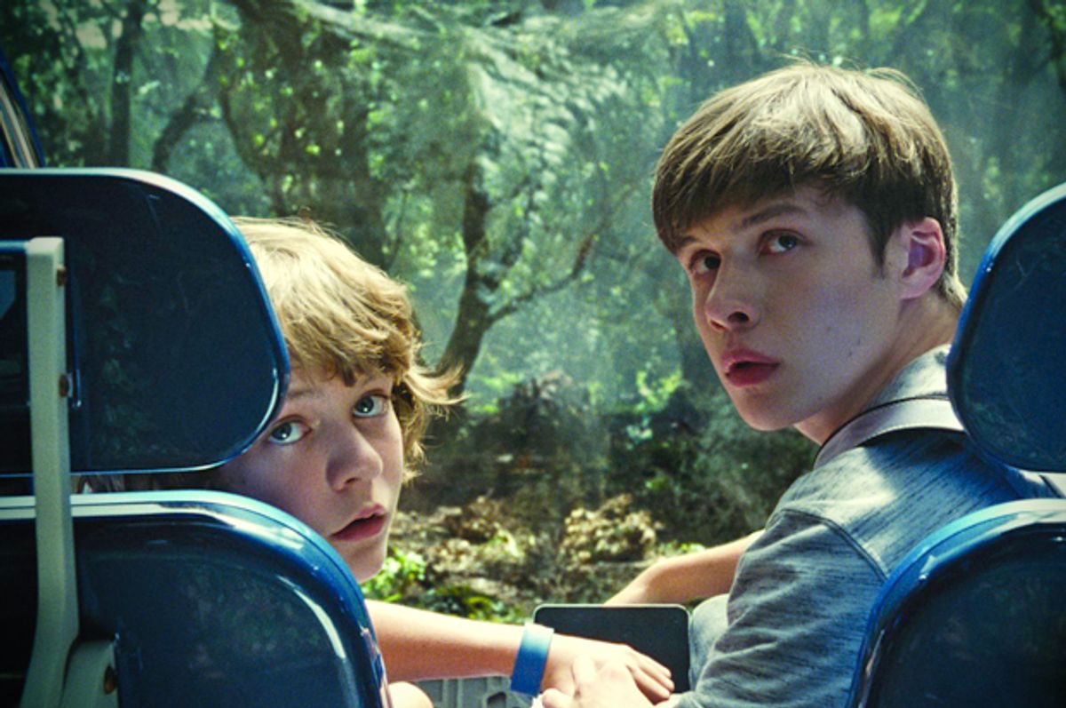 Ty Simpkins and Nick Robinson in "Jurassic World"       (Universal Pictures)