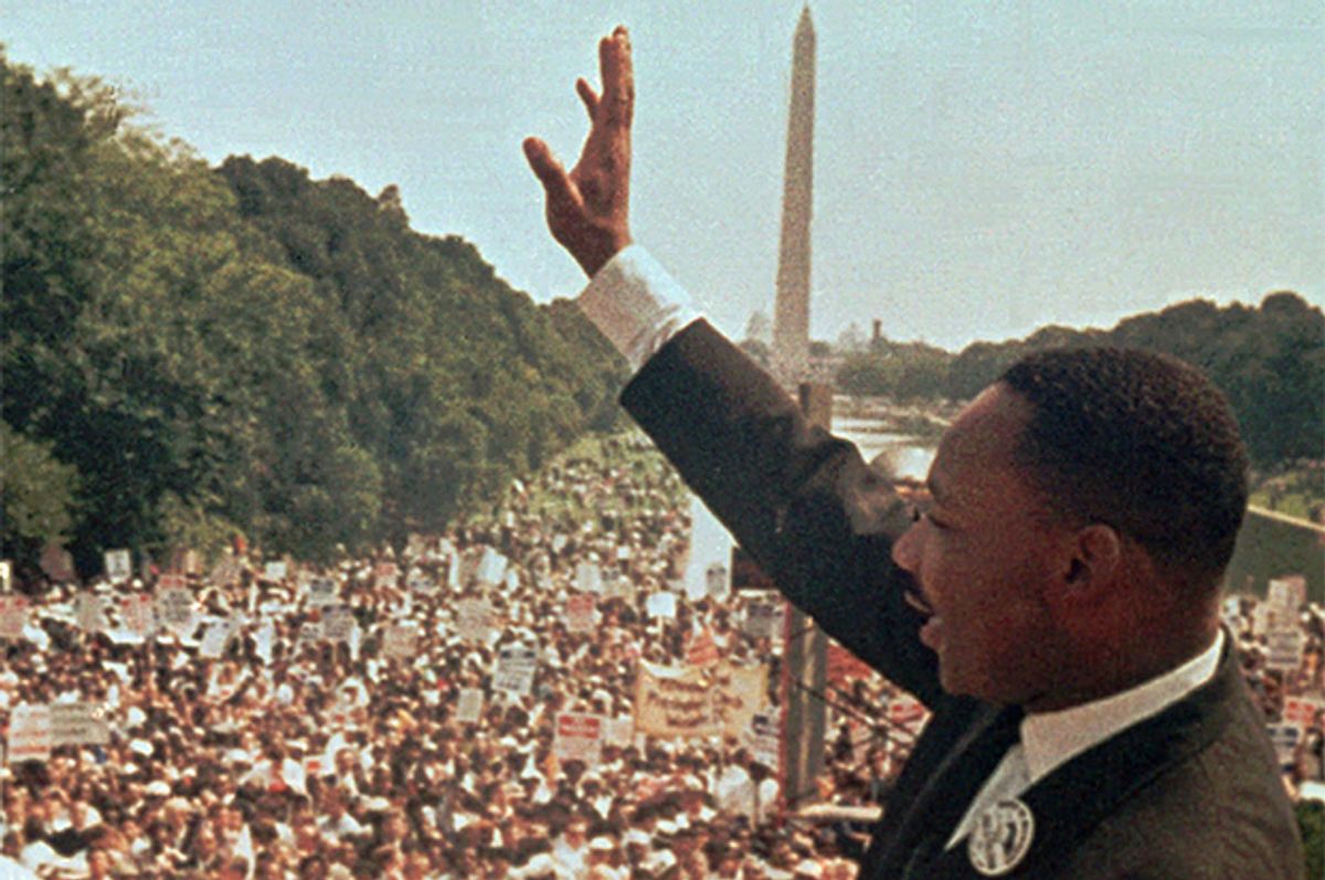 Dr. Martin Luther King Jr. at the March on Washington, D.C., Aug. 28, 1963.      (AP)