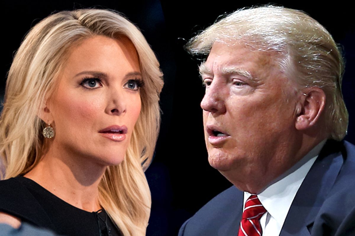 Megyn Kelly, Donald Trump (AP/Andrew Harnik/Reuters/Jim Young/Photo montage by Salon)