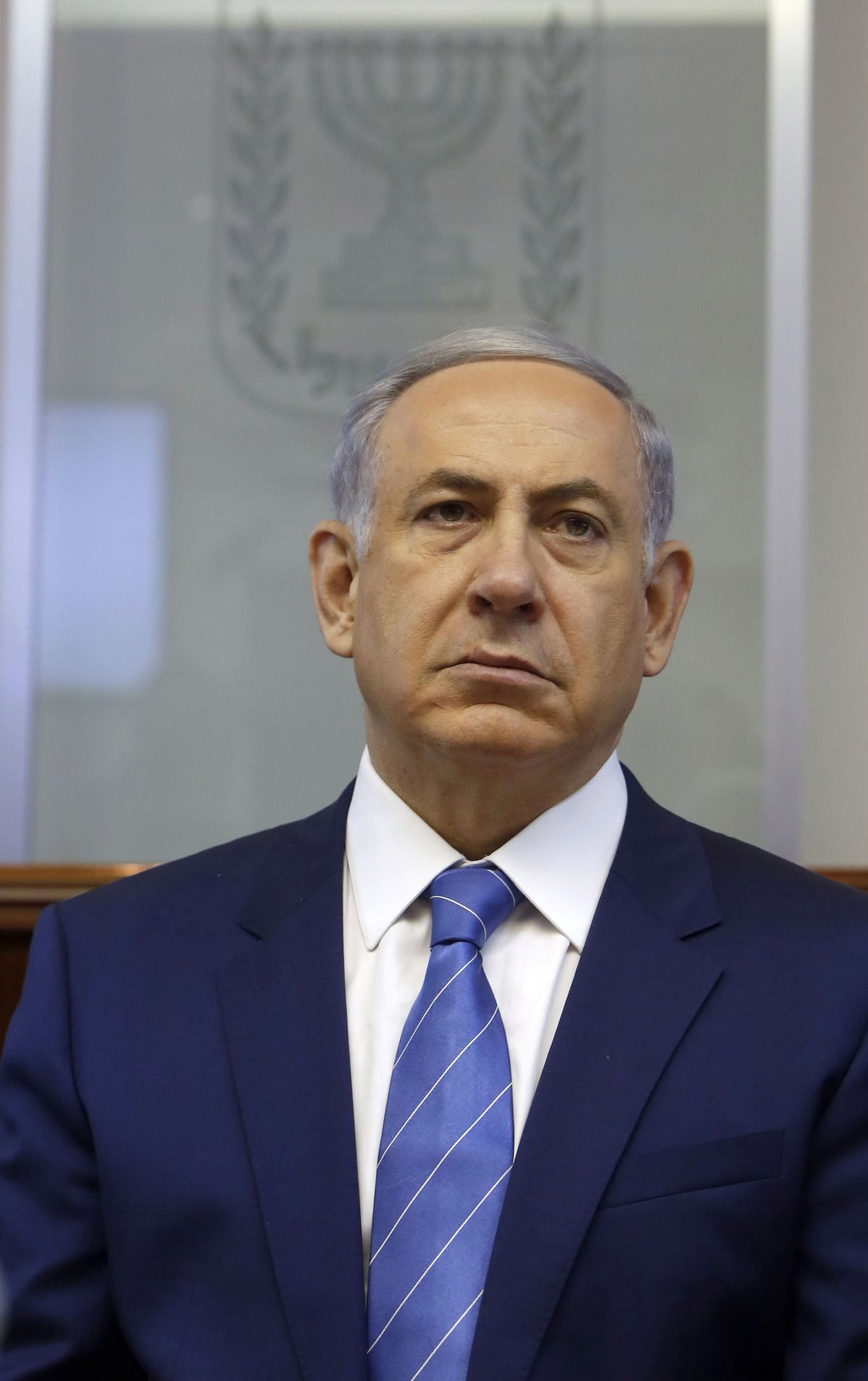 Israel's Prime Minister Benjamin Netanyahu chairs the weekly cabinet meeting in Jerusalem, Sunday, Aug. 2, 2015. (Gali Tibbon/Pool Photo via AP) (AP)