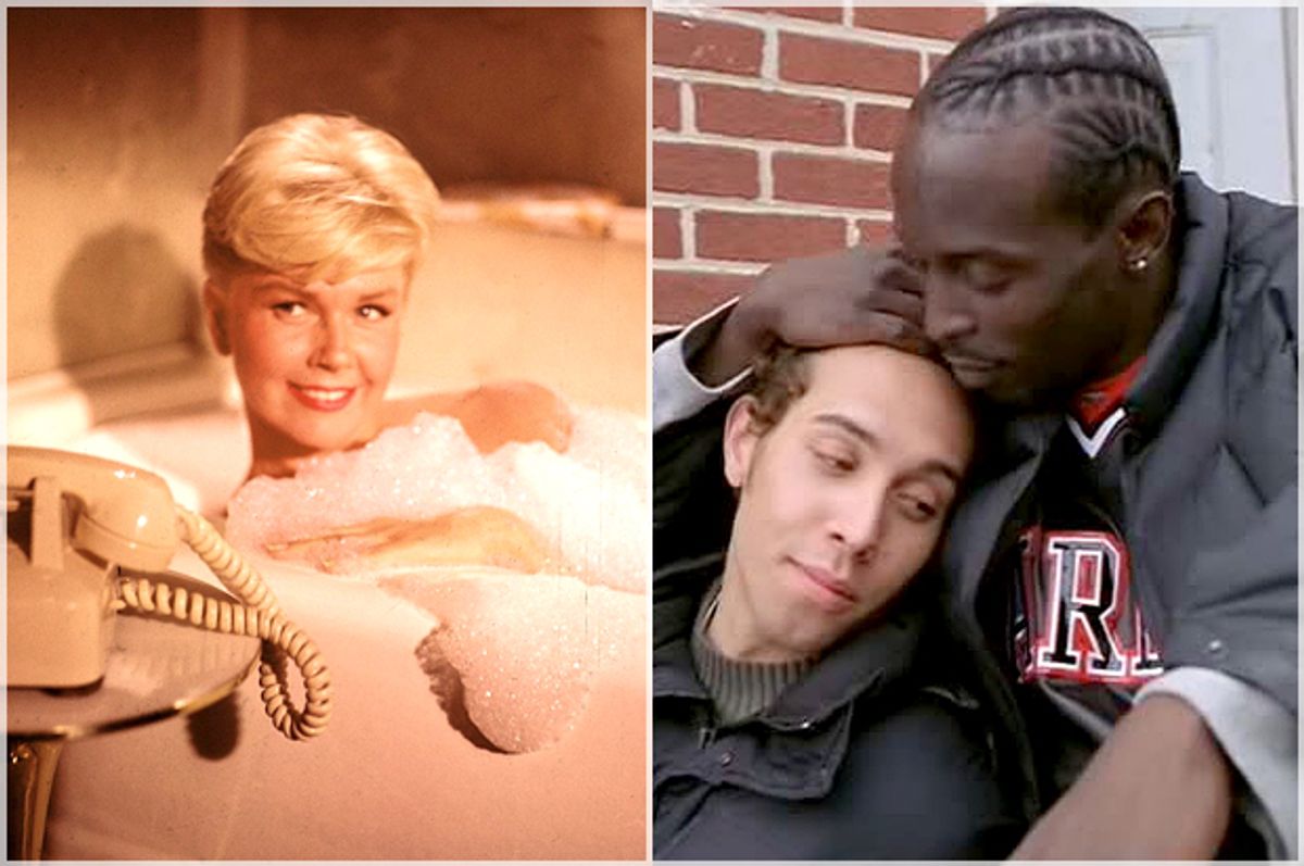 Doris Day in "Pillow Talk," Michael Kenneth Williams and Michael Kevin Darnall in "The Wire"   (Universal Pictures/HBO)