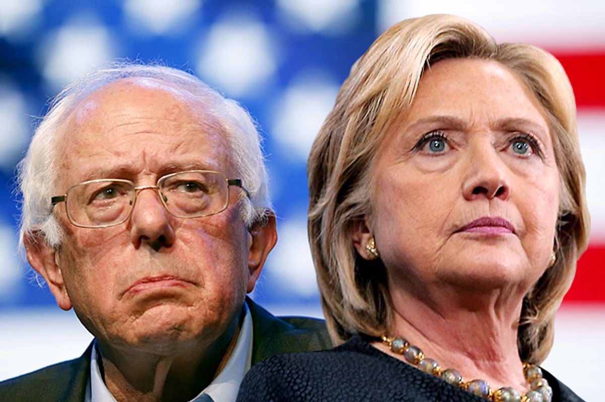 Bernie Sanders, Hillary Clinton   (Reuters/Lucy Nicholson/Brian Snyder/Photo montage by Salon)