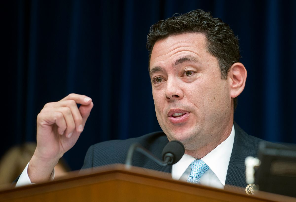 FILE - In this June 16, 2015, file photo, House Oversight and Government Reform Committee Chairman Rep. Jason Chaffetz, R-Utah speaks on Capitol Hill in Washington. A new congressional report says there have been 143 security breaches or attempted breaches at facilities secured by the Secret Service in the last 10 years. The House Oversight and Government Reform Committee report says the Secret Service is an "agency in crisis" after a series of high-profile embarrassments over several years, including a South American prostitution scandal, and multiple security breaches involving President Barack Obama and the White House.  (AP Photo/Cliff Owen, File) (AP)