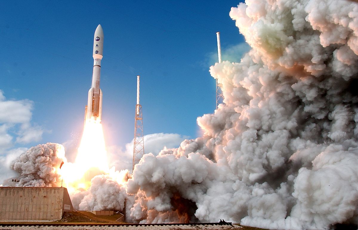 FILE - In this Thursday, Jan. 19, 2006, file photo, an Atlas V rocket that carried the New Horizons spacecraft to Pluto lifts off at the Cape Canaveral Air Force Station in  Florida.  (AP Photo/Terry Renna, File) (AP)