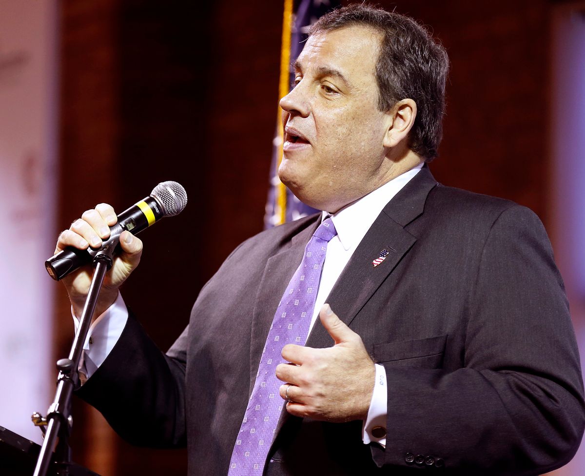 Republican presidential candidate, New Jersey Gov. Gov. Chris Christie speaks during a campaign stop at a college student convention, Tuesday, Jan. 5, 2016, in Manchester, N.H. (AP Photo/Jim Cole) (AP)