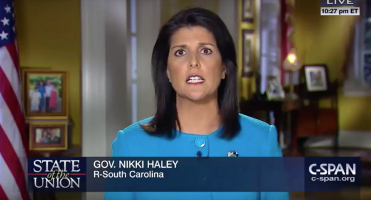 Gov. Nikki Haley of South Carolina gives the response to the State of the Union.