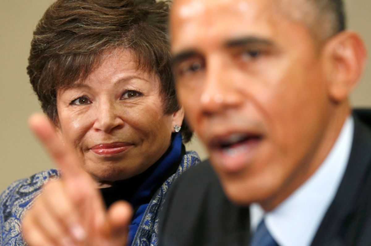Valerie Jarrett, Barack Obama   (Reuters/Kevin Lamarque)