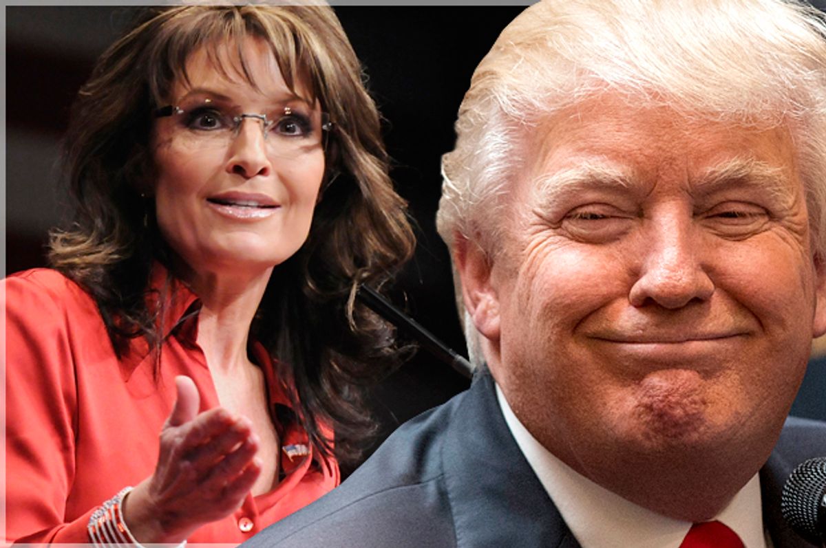Sarah Palin, Donald Trump   (Reuters/Jonathan Ernst/Brendan McDermid/Photo montage by Salon)