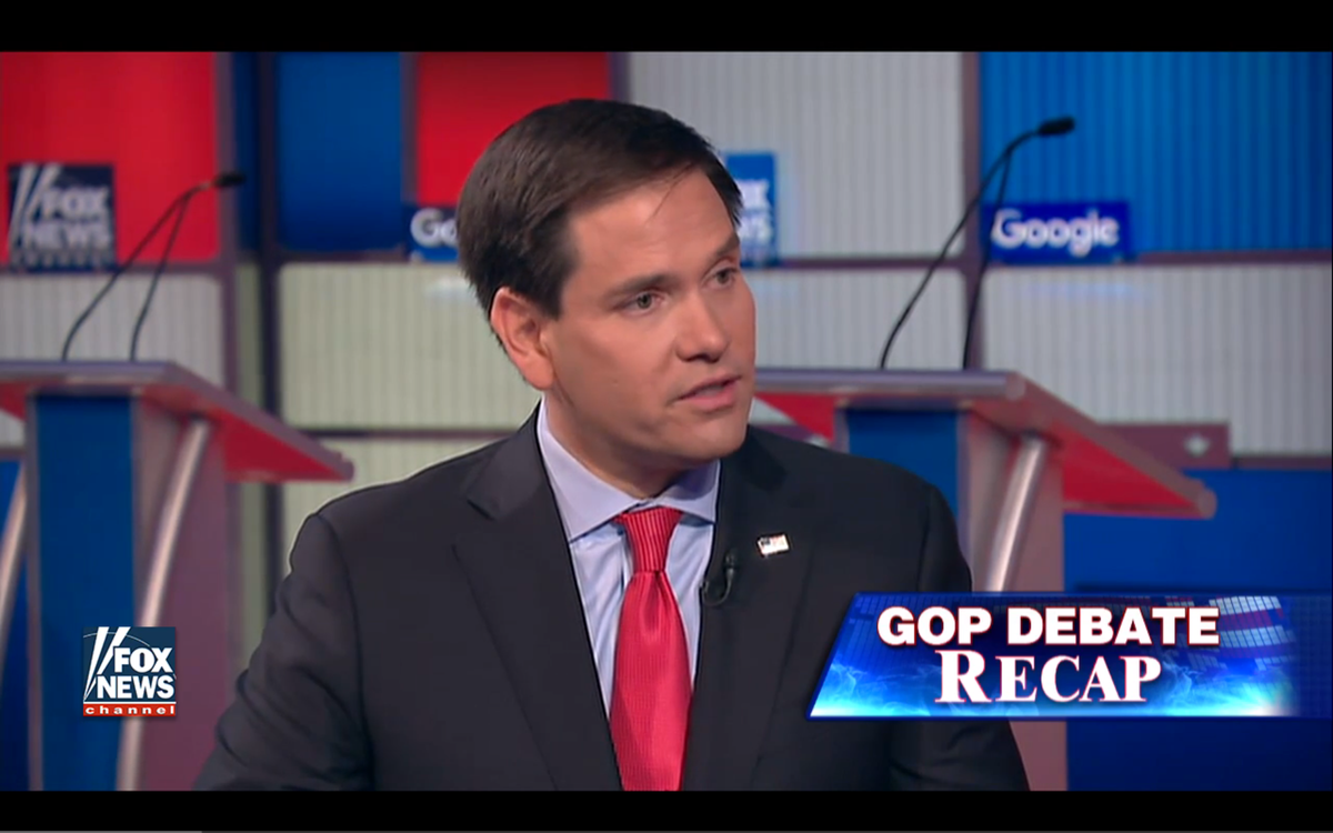 Marco Rubio speaks to Fox News after Thursday's debate
