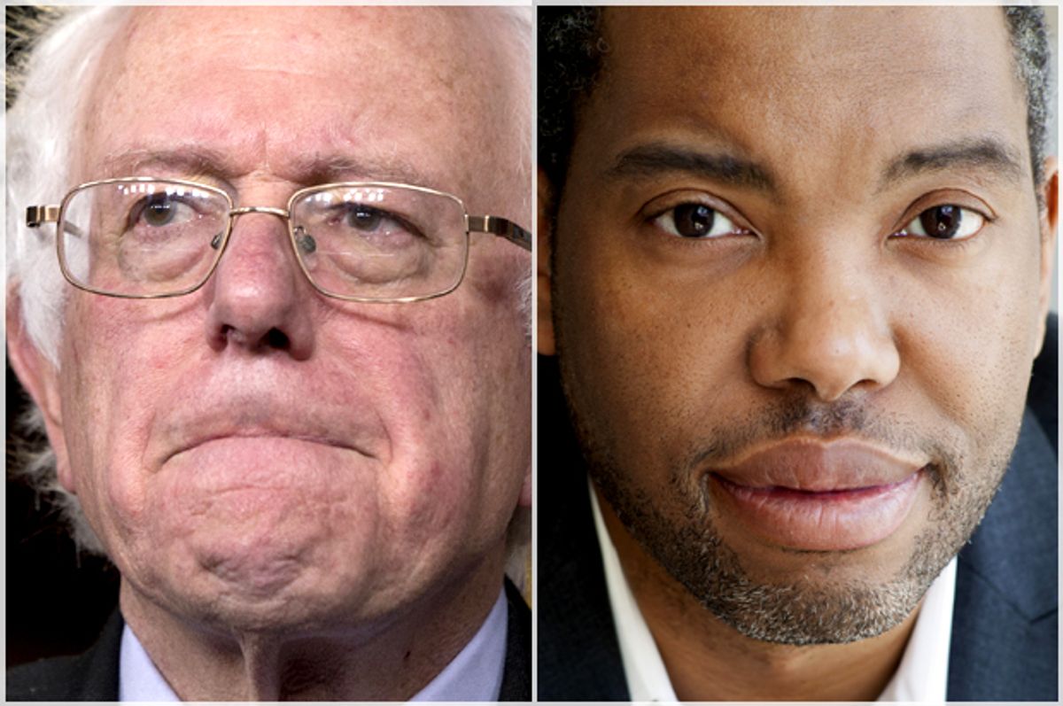 Bernie Sanders, Ta-Neehisi Coates   (AP/Carolyn Kaster/Random House/Nina Subin)
