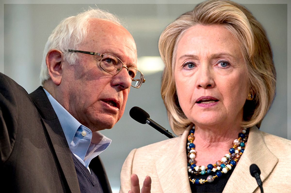 Bernie Sanders, Hillary Clinton   (Reuters/Mary Schwalm/Carlo Allegri/Photo montage by Salon)