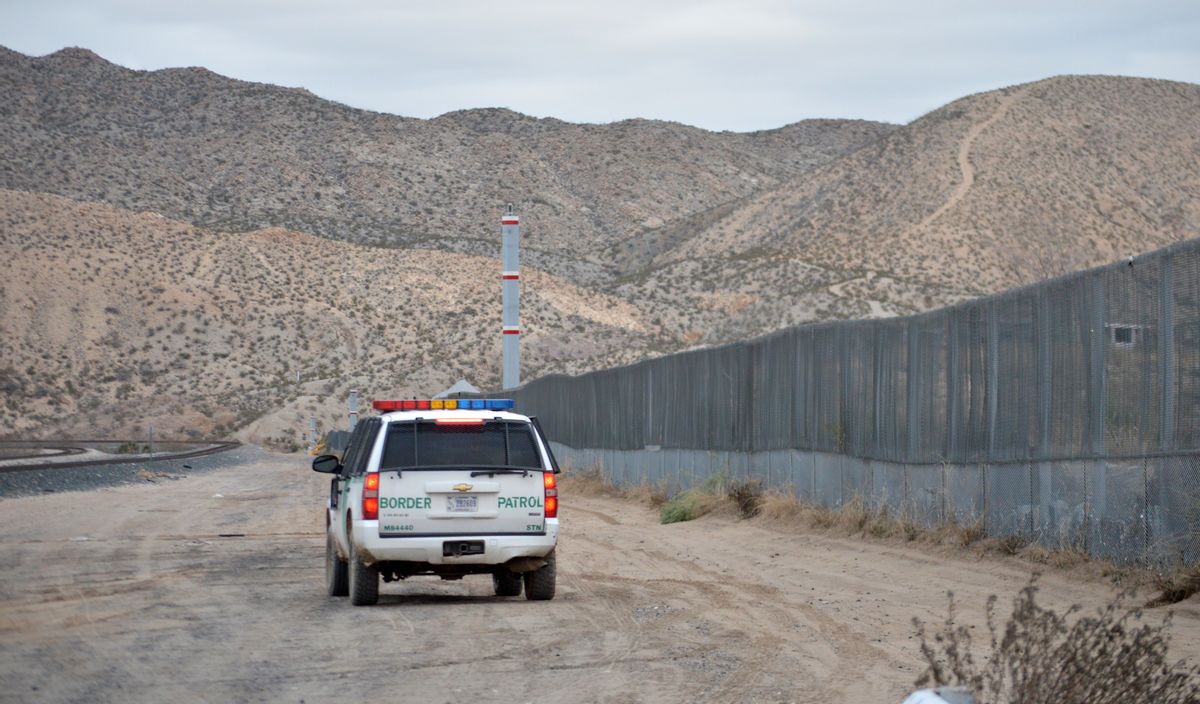 In this photo taken Jan. 4, 2016, a U.S. Border Patrol agent drives near the U.S.-Mexico border fence in Sunland Park, N.M. Officials in nearby El Paso, Texas, and Juarez, Mexico, are preparing for a Pope Francis visit to the Mexican city next month between Feb. 12-17. Juarez, on Mexico's northern border across from El Paso, is the last stop in the Pope's schedule 5-day trip to Mexico and the subject of immigration is expected to be part of the pope's agenda.  ((AP Photo/Russell Contreras))