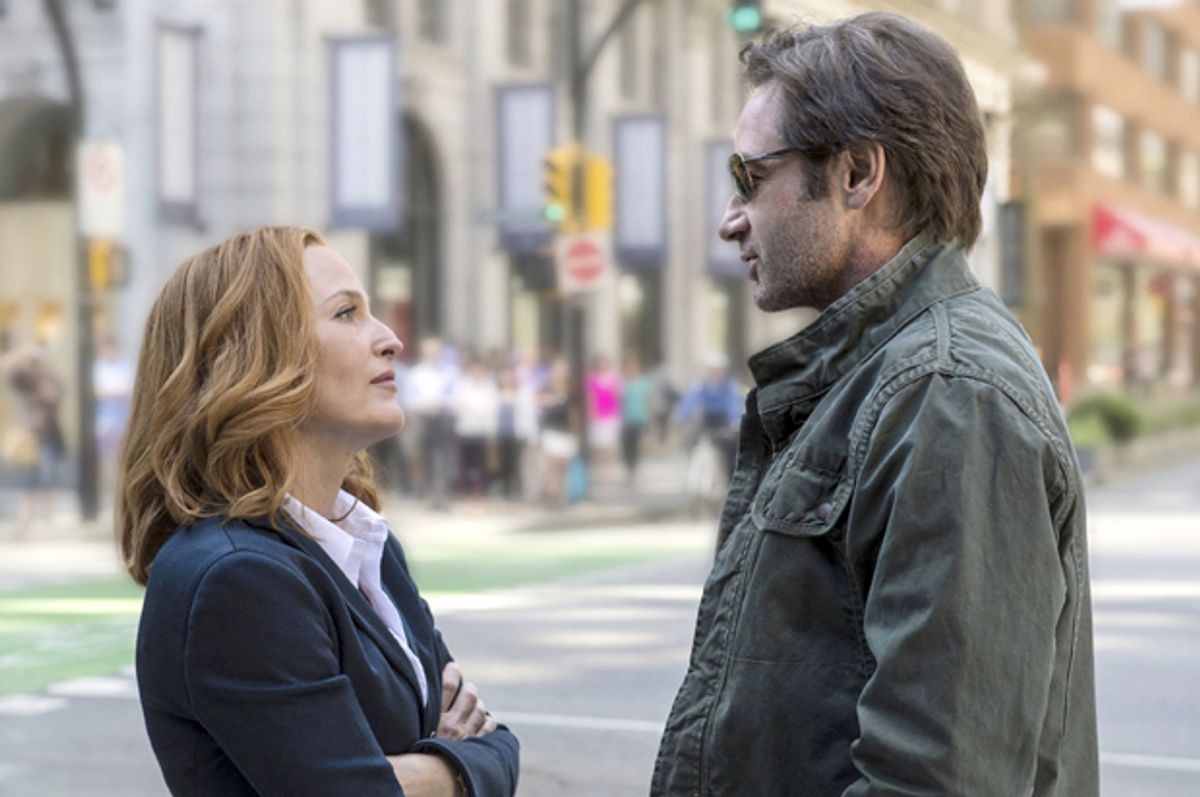 Gillian Anderson and David Duchovny in "The X-Files"   (Fox)