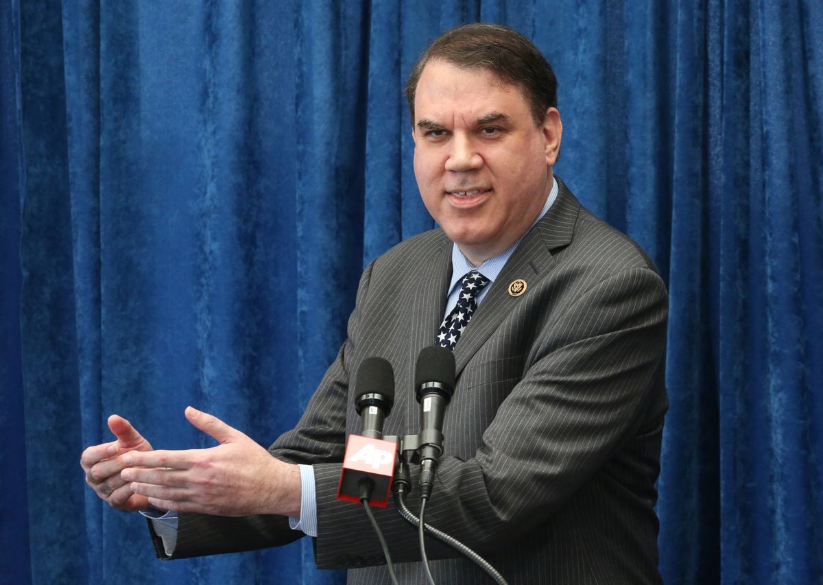 FILE- In this Oct. 14, 2015 file photo, Rep. Alan Grayson, D-Fla. speaks in Tallahassee, Fla. The House Ethics Committee is investigating Grayson, the Florida Democrat who is running for Senate. In a statement on Monday, Feb. 22, 2016, the committee leaders said it is reviewing a referral from the Office of Congressional Ethics and will decide its next step by April 5.  (AP Photo/Steve Cannon, File) (AP)