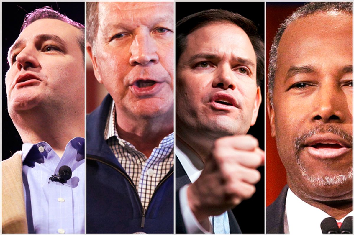 Ted Cruz, John Kasich, Marco Rubio, Ben Carson   (AP/Rueters/Salon)