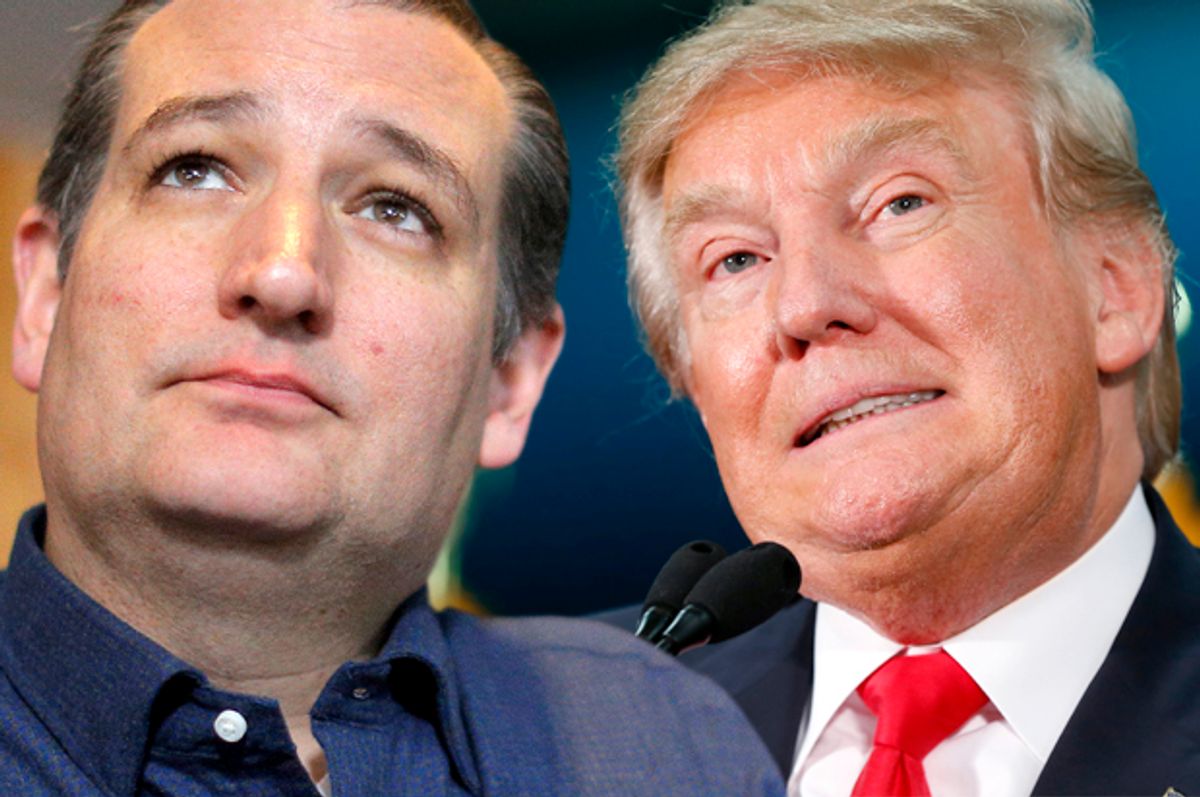 Ted Cruz, Donald Trump   (Reuters/Brian Snyder/AP/Paul Sancya/Photo montage by Salon)
